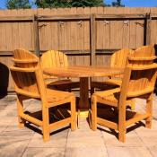 Click to enlarge image Traditional Dining Set-But-Look Ma!! No Arms!! - Garden Style Furniture - Less Rustic-More Defined-Same Great Quality